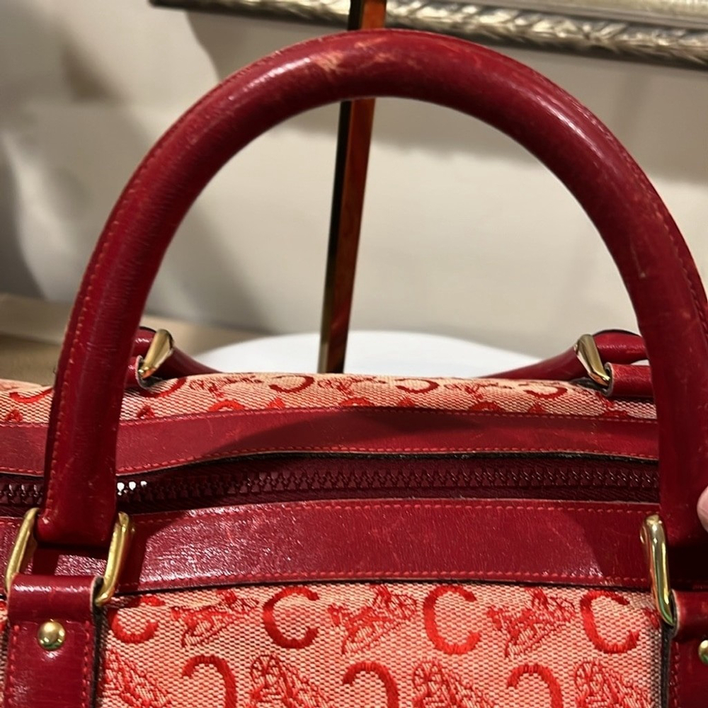 Celine Red Canvas Boston Bag - Rehab Corner Wear - Picture 14 of 16